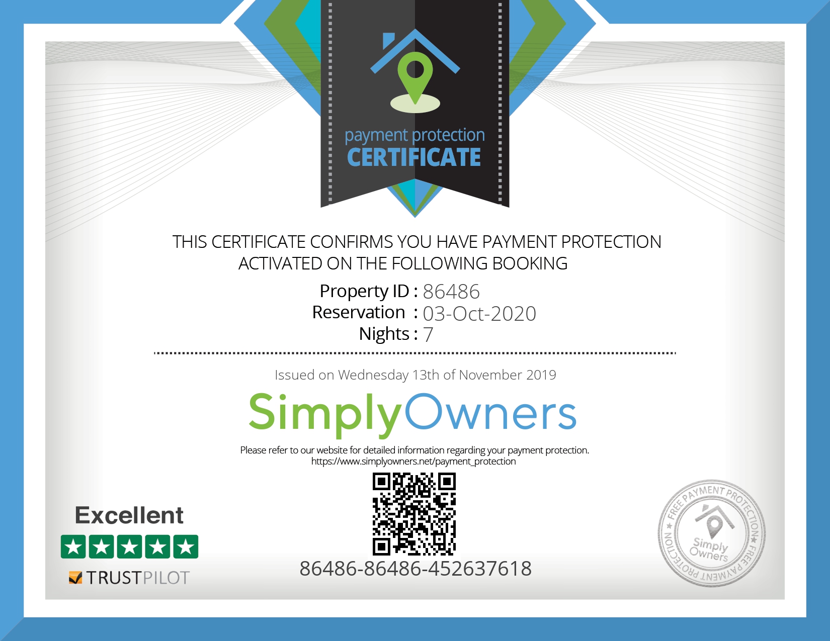 Example Payment Protection Certificate